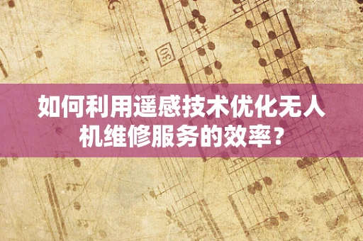 如何利用遥感技术优化无人机维修服务的效率？