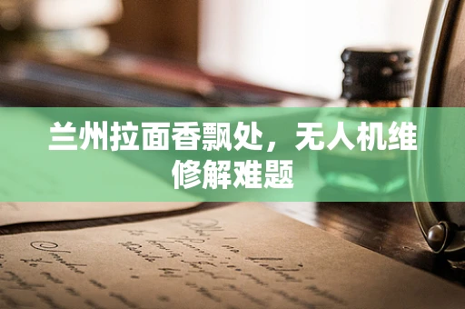 兰州拉面香飘处，无人机维修解难题