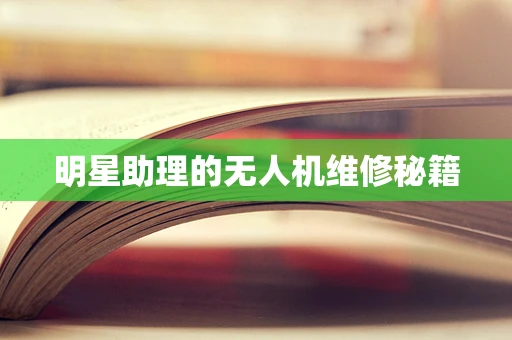 明星助理的无人机维修秘籍