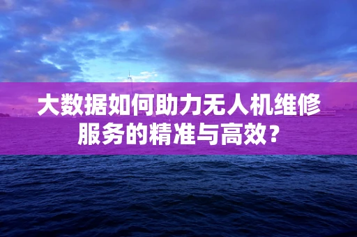 大数据如何助力无人机维修服务的精准与高效？
