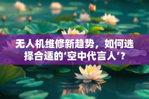 无人机维修新趋势，如何选择合适的‘空中代言人’？