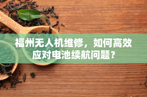 福州无人机维修，如何高效应对电池续航问题？