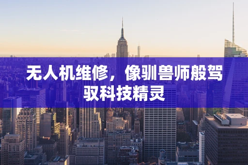 无人机维修，像驯兽师般驾驭科技精灵