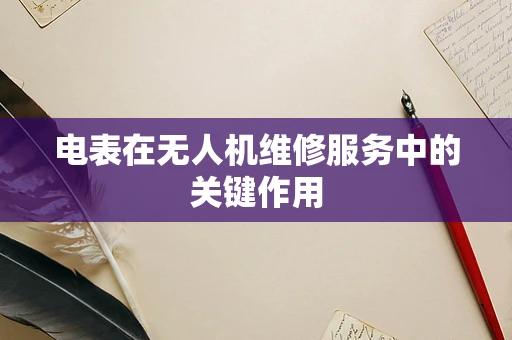 电表在无人机维修服务中的关键作用