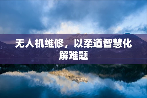 无人机维修，以柔道智慧化解难题