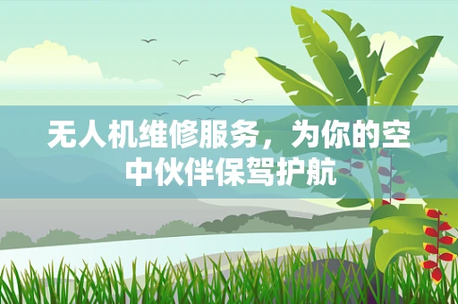 无人机维修服务，为你的空中伙伴保驾护航