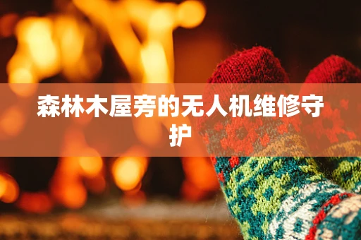 森林木屋旁的无人机维修守护