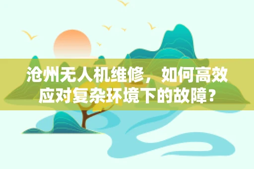 沧州无人机维修，如何高效应对复杂环境下的故障？