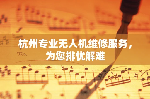 杭州专业无人机维修服务，为您排忧解难