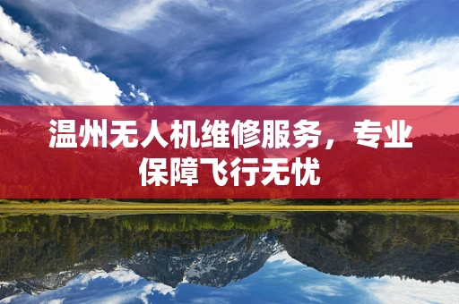 温州无人机维修服务，专业保障飞行无忧