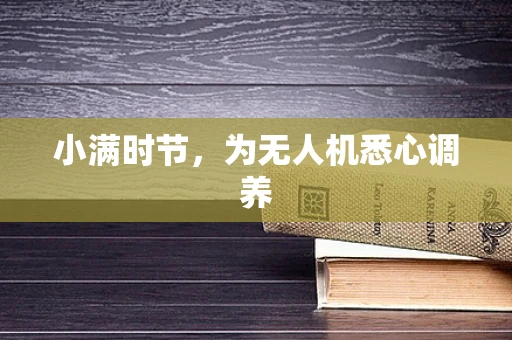 小满时节，为无人机悉心调养