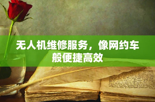 无人机维修服务，像网约车般便捷高效