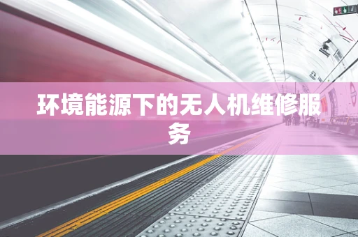 环境能源下的无人机维修服务