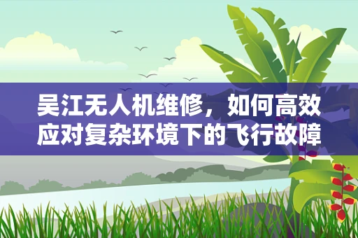 吴江无人机维修，如何高效应对复杂环境下的飞行故障？