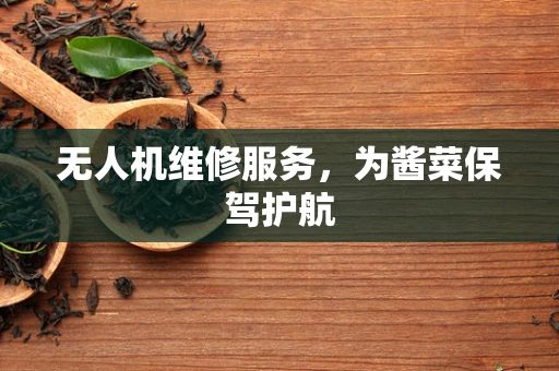 无人机维修服务，为酱菜保驾护航