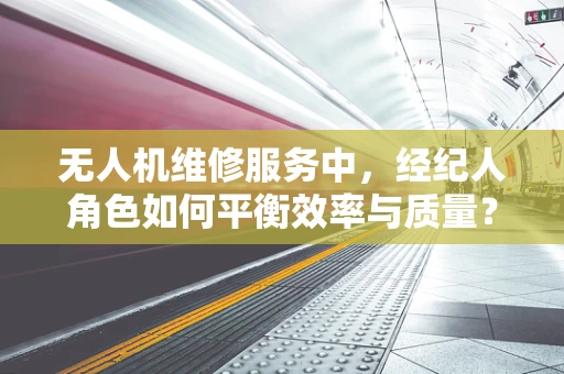 无人机维修服务中，经纪人角色如何平衡效率与质量？