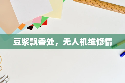 豆浆飘香处，无人机维修情
