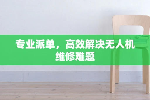 专业派单，高效解决无人机维修难题