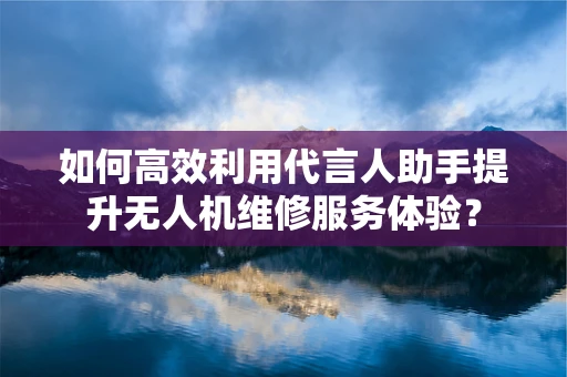 如何高效利用代言人助手提升无人机维修服务体验？