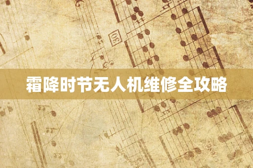 霜降时节无人机维修全攻略