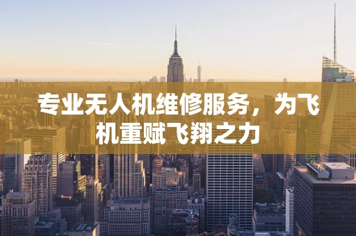 专业无人机维修服务，为飞机重赋飞翔之力