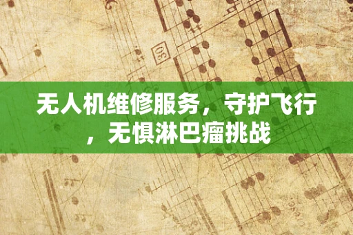 无人机维修服务，守护飞行，无惧淋巴瘤挑战