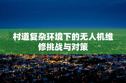 村道复杂环境下的无人机维修挑战与对策