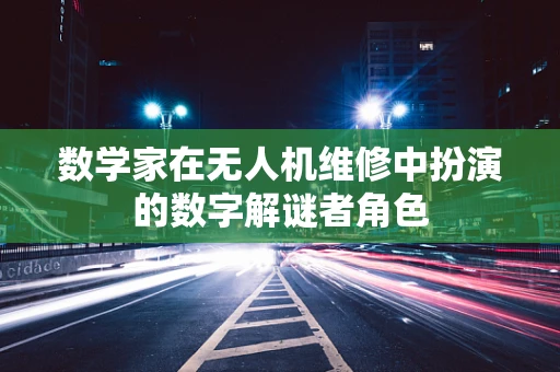 数学家在无人机维修中扮演的数字解谜者角色