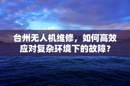 台州无人机维修，如何高效应对复杂环境下的故障？