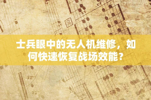 士兵眼中的无人机维修，如何快速恢复战场效能？