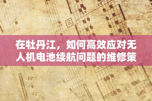 在牡丹江，如何高效应对无人机电池续航问题的维修策略？