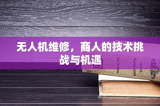 无人机维修，商人的技术挑战与机遇