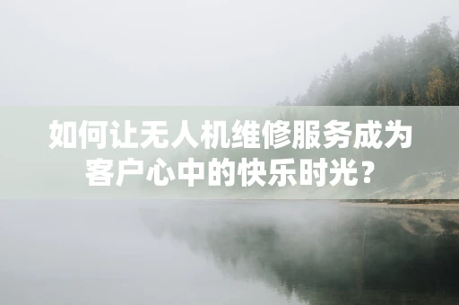 如何让无人机维修服务成为客户心中的快乐时光？