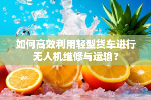 如何高效利用轻型货车进行无人机维修与运输？