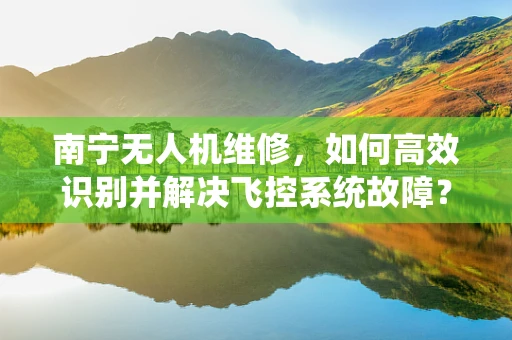 南宁无人机维修，如何高效识别并解决飞控系统故障？