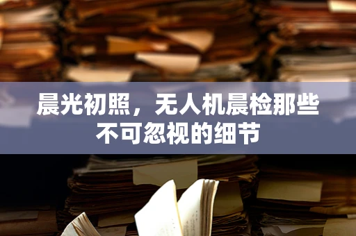 晨光初照，无人机晨检那些不可忽视的细节