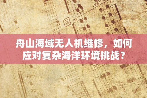 舟山海域无人机维修，如何应对复杂海洋环境挑战？