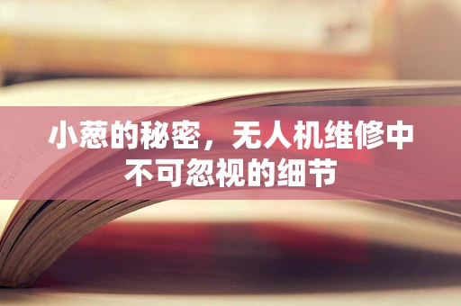 小葱的秘密，无人机维修中不可忽视的细节
