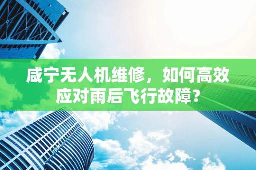 咸宁无人机维修，如何高效应对雨后飞行故障？