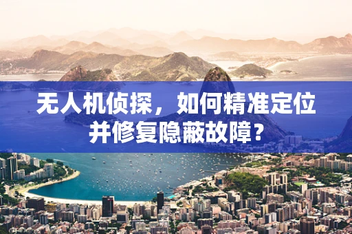 无人机侦探，如何精准定位并修复隐蔽故障？