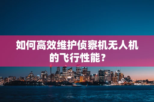 如何高效维护侦察机无人机的飞行性能？