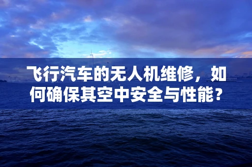 飞行汽车的无人机维修，如何确保其空中安全与性能？