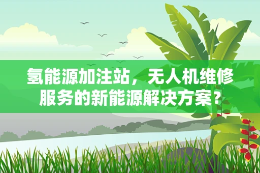 氢能源加注站，无人机维修服务的新能源解决方案？