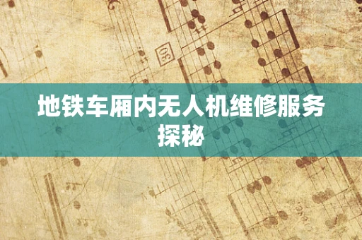 地铁车厢内无人机维修服务探秘