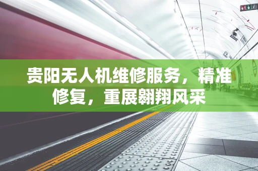 贵阳无人机维修服务，精准修复，重展翱翔风采