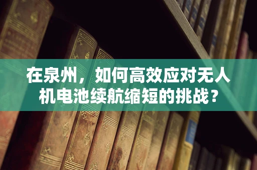 在泉州，如何高效应对无人机电池续航缩短的挑战？