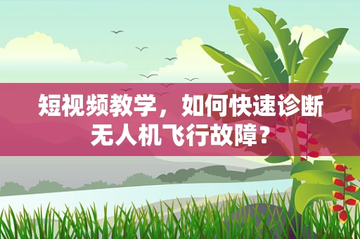 短视频教学，如何快速诊断无人机飞行故障？
