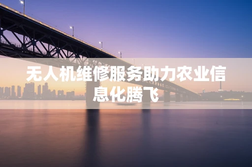 无人机维修服务助力农业信息化腾飞