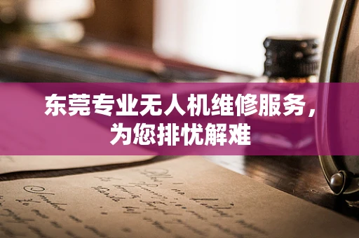 东莞专业无人机维修服务，为您排忧解难