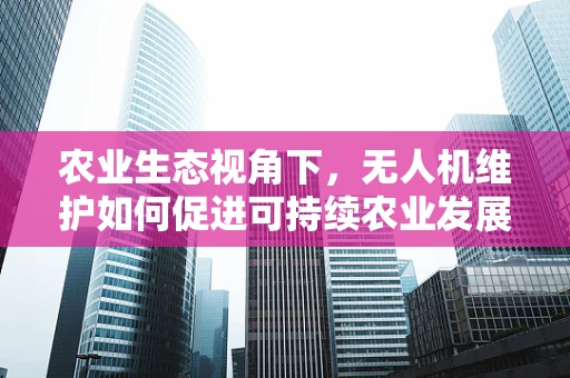 农业生态视角下，无人机维护如何促进可持续农业发展？
